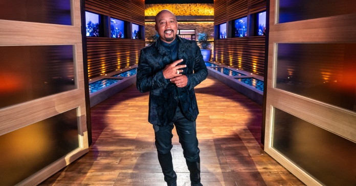 Daymond John on the set of "Shark Tank"